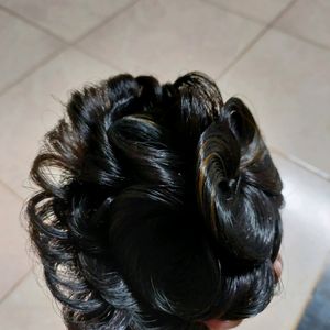 Artificial Bun With Two Red Flowers