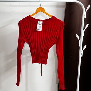 Red Cutout Top