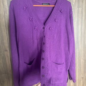 Beautiful Purple V Neck sweater