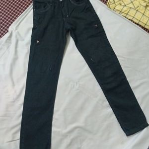 Black Slightly Distressed Jeans