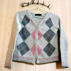 Korean Plaid Button Cardigan