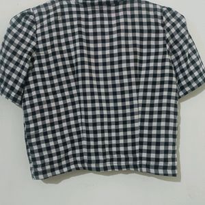 Checked Monochrome Crop Top