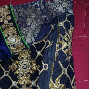 Velvet Desiner Blouse Saree Georgette