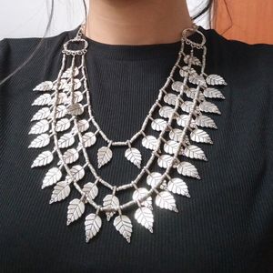 3 Layered Silver Necklace