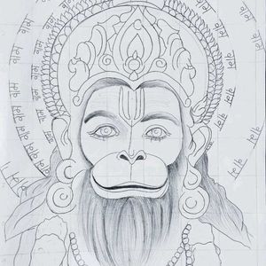 Hanuman Ji Drawing Outline