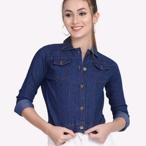 Navy Blue Denim Jacket For Women