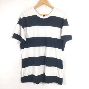 As Black And White Round Neck T-shirt (men's)