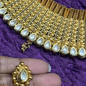 Royal Golden Maharani Necklace Set