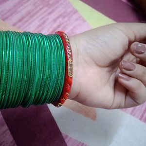 Green Metal Bangles