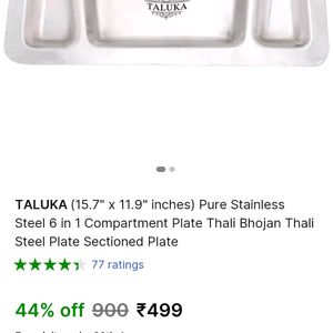 Stainless Steel Tray With 6 Compartment(5Tray)