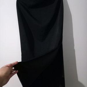 Black Long Slit Skirt