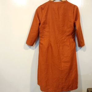 Orange Cotton Kurta(Women)