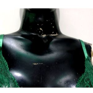 Green transparent Bra For women's