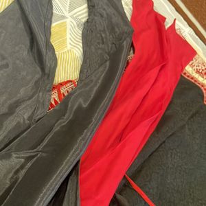 Velvet Ethnic Wear Red And Black+ Combo Of 2 Pants