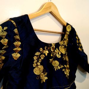 Navy Blue Embroidered Gown(Women)