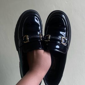 Black Heeled Loafer