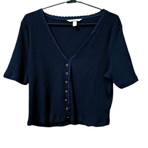 H&M Ribbed V Neck Top