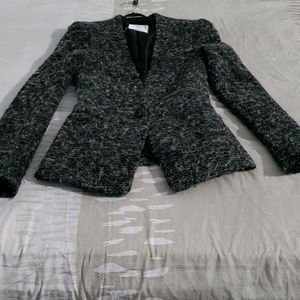 Fitting Blazer Dark Green And Grey Colour