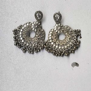 oxidized silver jhumka