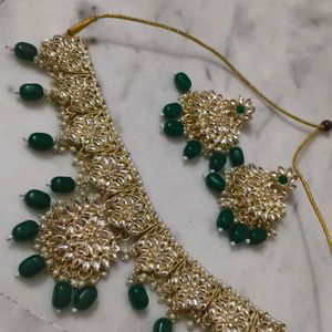 Green Kundan Set