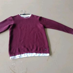 Boys Age 8-10 Maroon Full Sleeves T Shirt