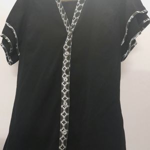 Black Top With Flair Sleeves