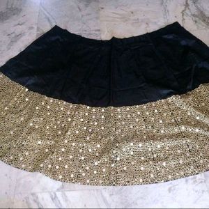 Black Semi-stitched Lehenga