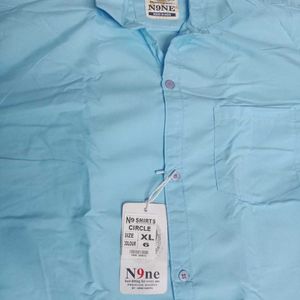 Sky Blue XL size Plain Men's Shirts