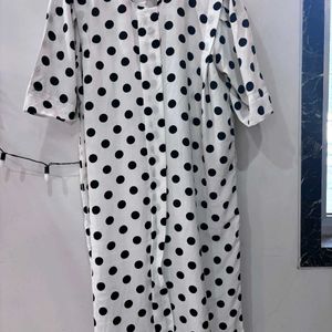 White Polka Dress