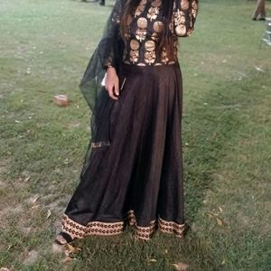 Shining Fabric Black Gown