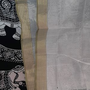 Kasavu Blouse Piece (Unstitched) With Lining