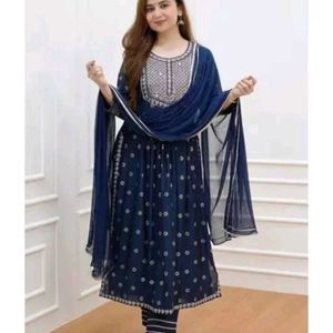 Women Printed Rayon Embroidery Kurta Set