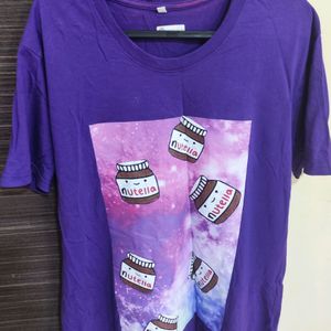 Used NUTELLA PURPLE TSHIRT XL XXL