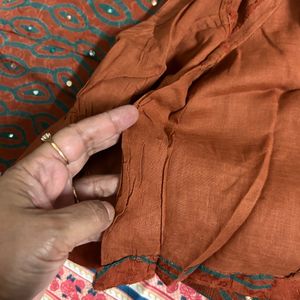 Jari Border Rust Saree