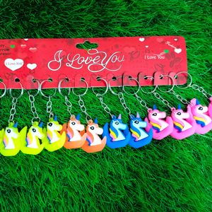 Set Of 12 Unicorn Keychains