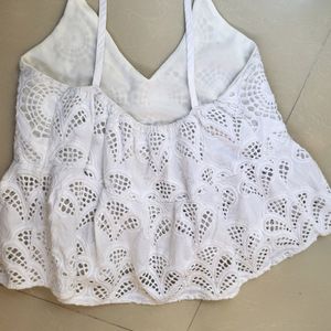 Cottagecore White Spaghetti Bralette Cami Top