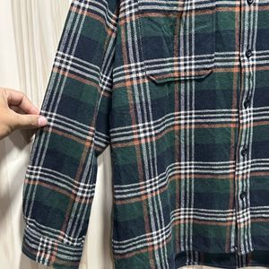 Trensic SPAO Green Flannel Warm Check Shirt