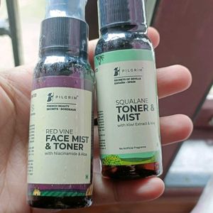 Pilgrim Red Wine & Squalane Face Toner and Mis