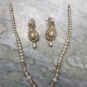 White Pearl Jewellery Set,