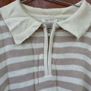 Korean Collared Asymmetrical Sweater