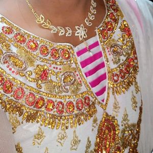 White And Pink Long Dress