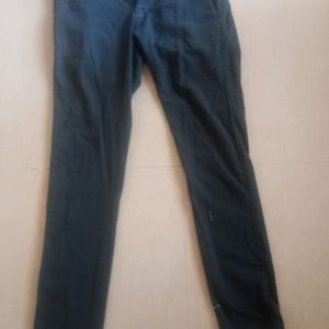 Textured Navy Blue Trousers