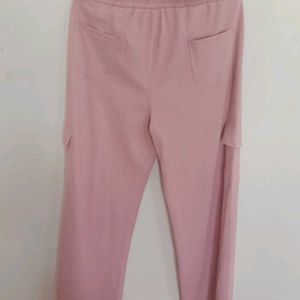 Baby Pink Soft Cargo Ladies Pant