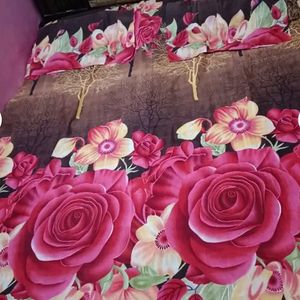 Double Bedsheet With 2 Pillow Covers