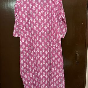 Cotton Blend Kurta With Pant