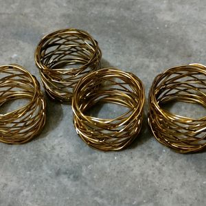 Handmade Gold Napkin Rings Holder Table Decoration