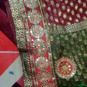 Saree With Blouse Double Shape Very Stylish Sare