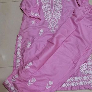 Chikankari Kurti Bottom .Set Syz L