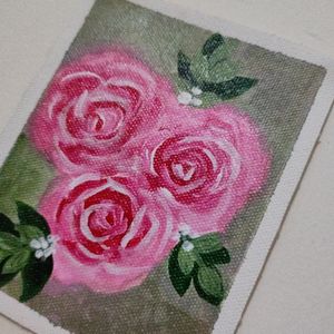 Rose Flower Acrylic Painting