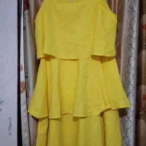 Yellow Tiered Party Dress